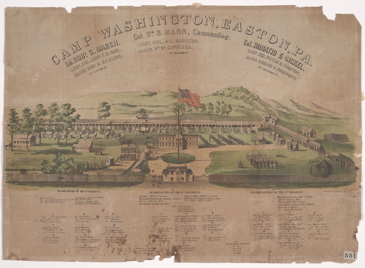 Camp Washington, Easton, PA (chromolit) od Max Rosenthal
