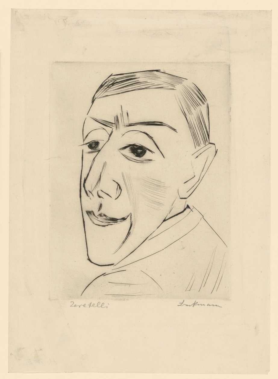 Portrét herce N. M. Zeretelliho (list 4 z: Třetí Ganymedovy mapy) od Max Beckmann