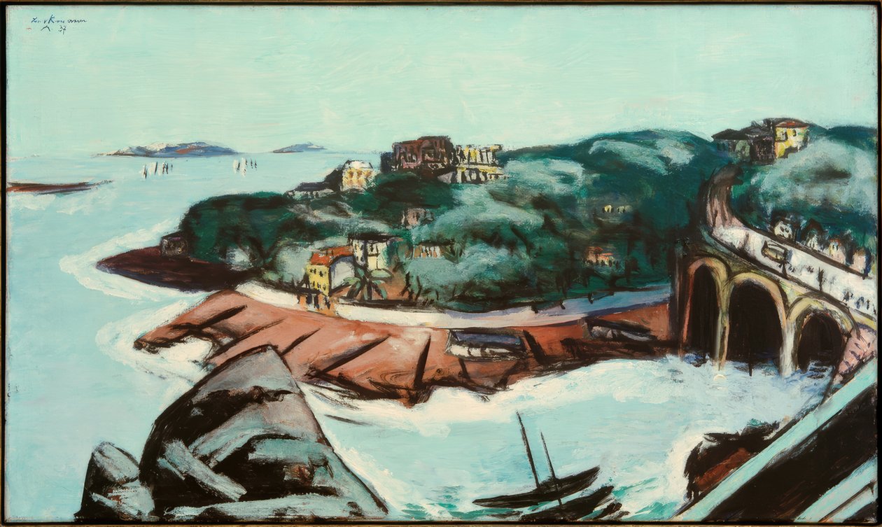 Pohled na předměstí u moře poblíž Marseille od Max Beckmann