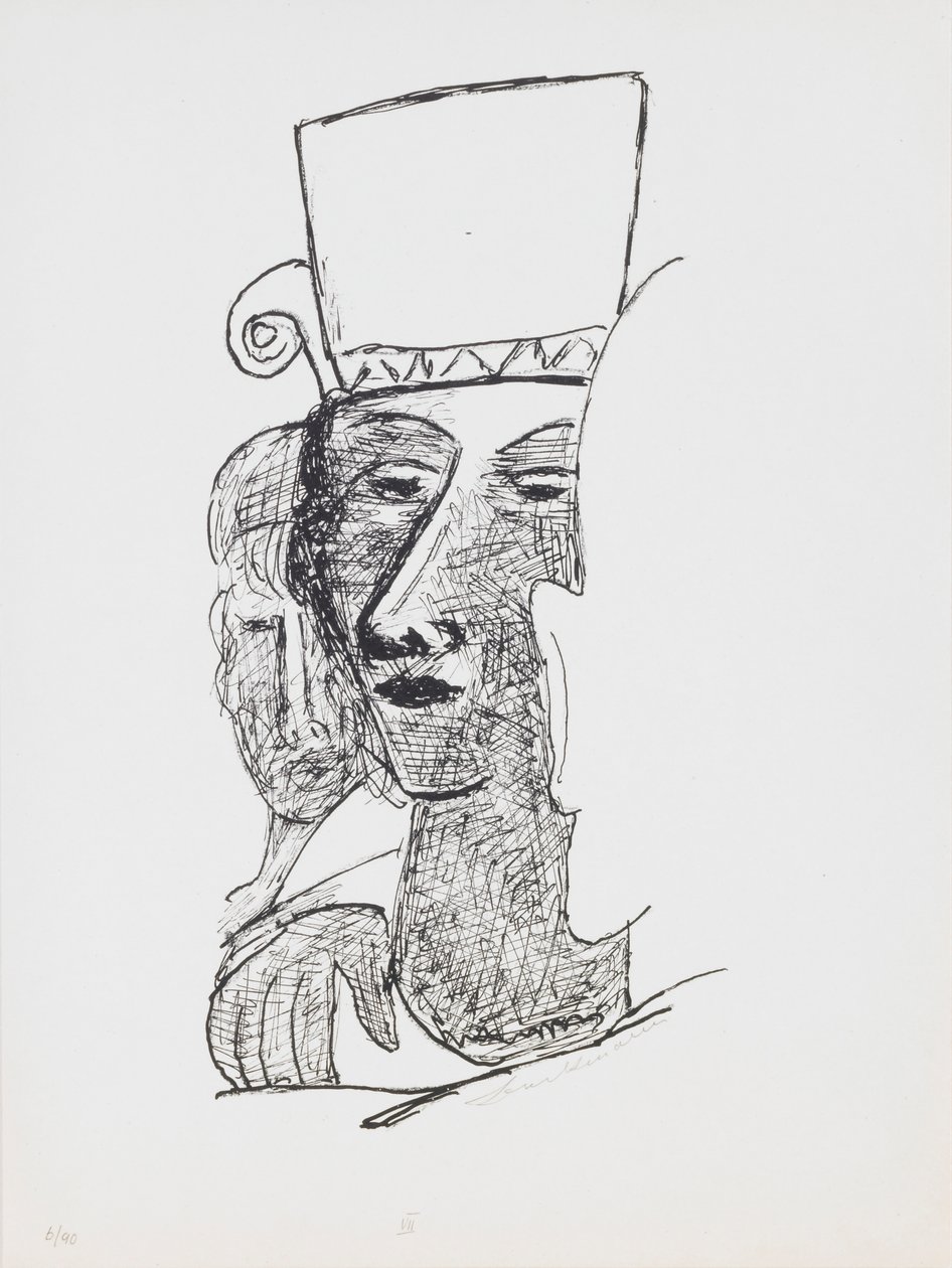 Taneční pár, deska 7 z portfolia „Den a sen“ od Max Beckmann