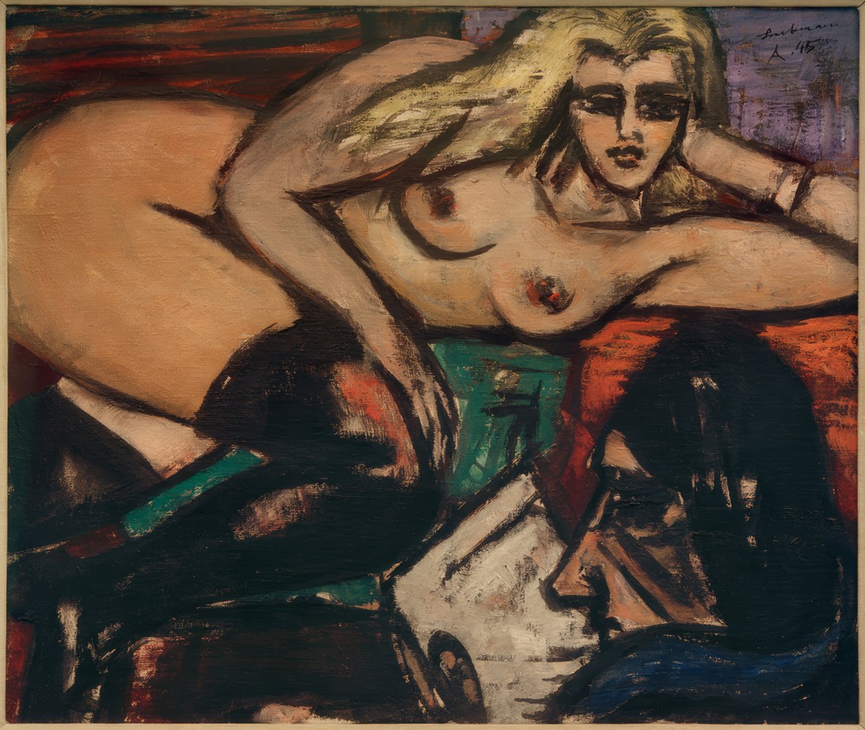 Dopis, ležící napůl akt od Max Beckmann