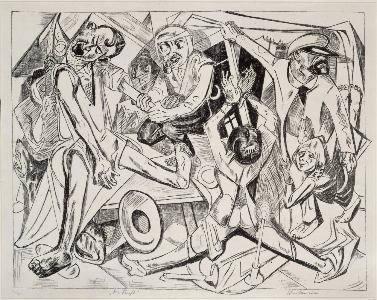 Noc (list 7 z: „Peklo“) od Max Beckmann