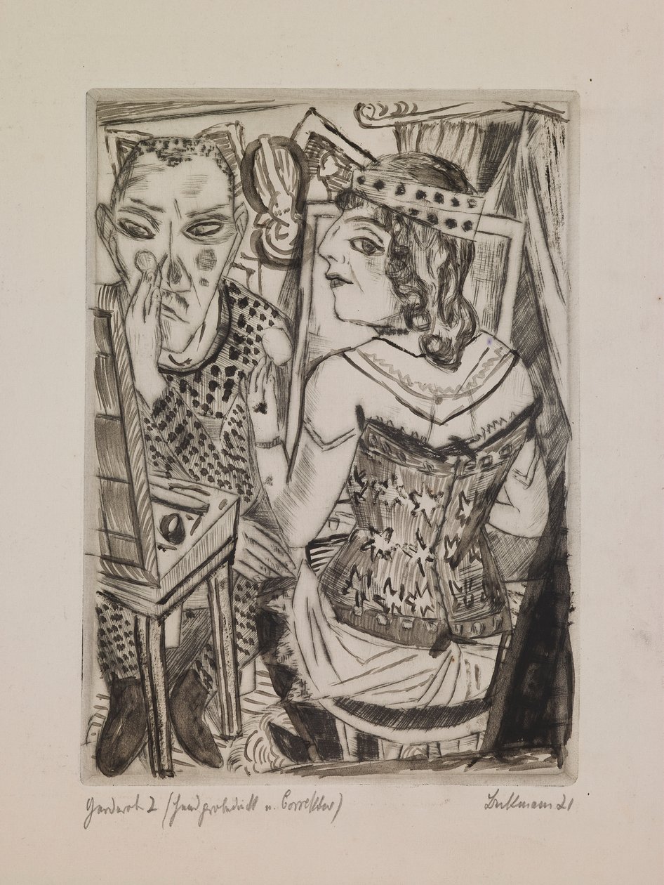 Šatna, deska 2 z portfolia „Výroční veletrh“ od Max Beckmann