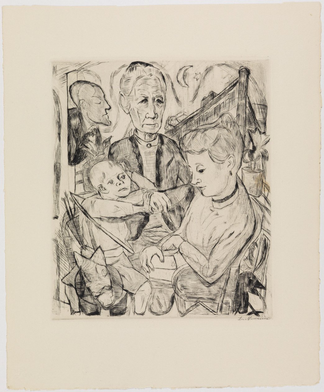 Rodinná scéna (rodina Beckmannových) od Max Beckmann