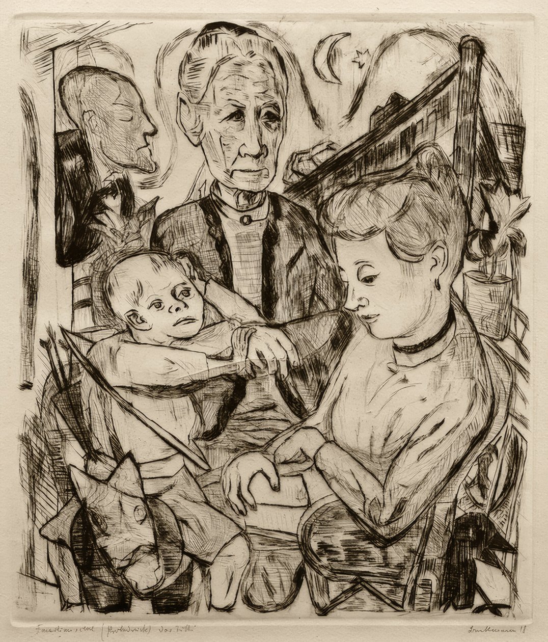 Rodinná scéna od Max Beckmann