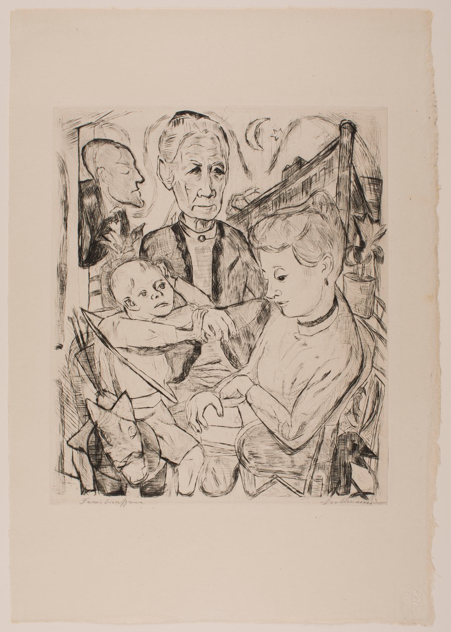 Family Scene (Beckmann Family), deska 2 z portfolia „Faces“ od Max Beckmann