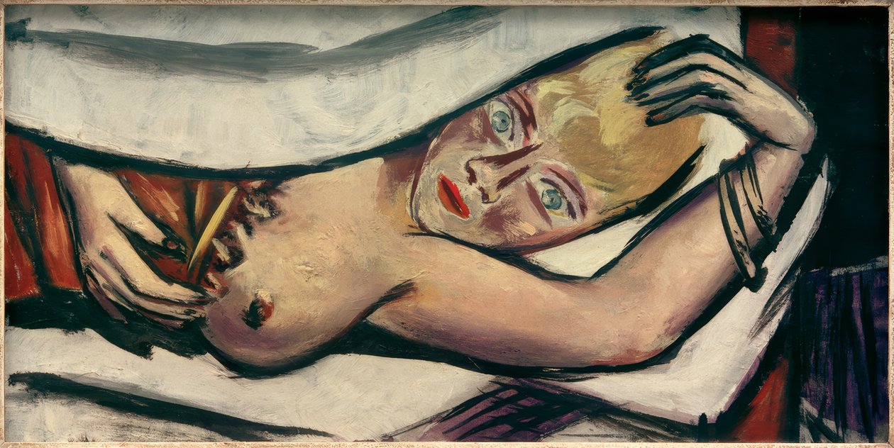 Žena v posteli od Max Beckmann