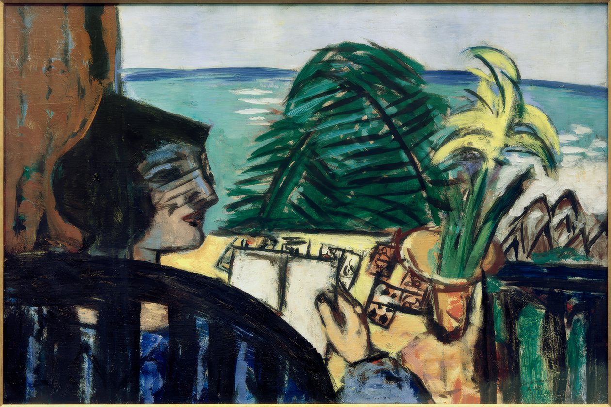 Žena čte u moře od Max Beckmann