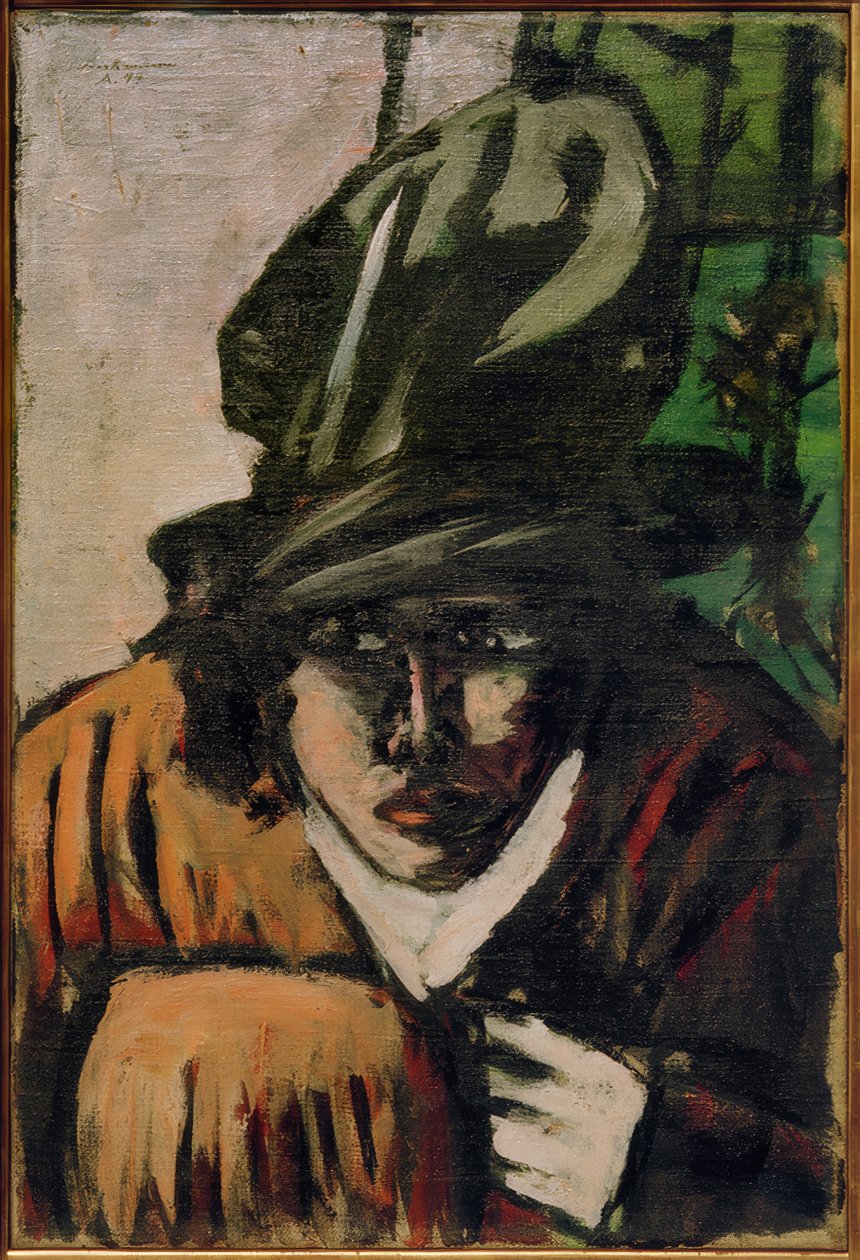 Žena s kloboukem a rukávníkem od Max Beckmann