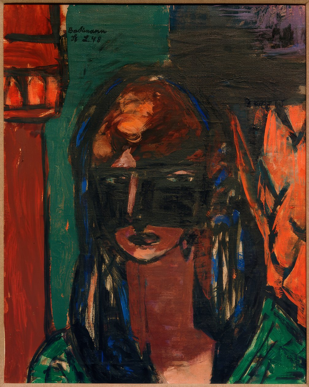Žena s maskou od Max Beckmann