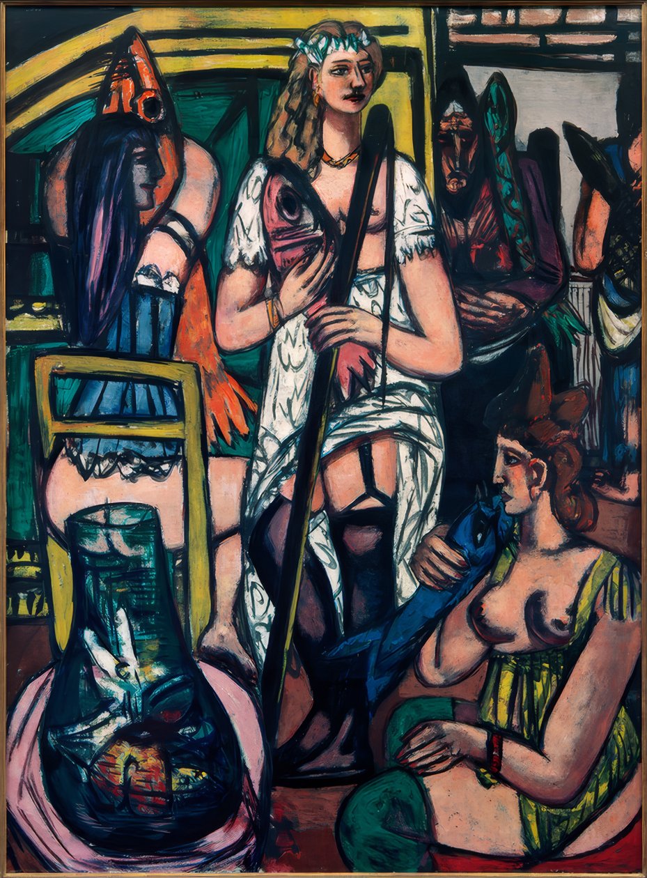 Velký obraz žen, rybářek od Max Beckmann