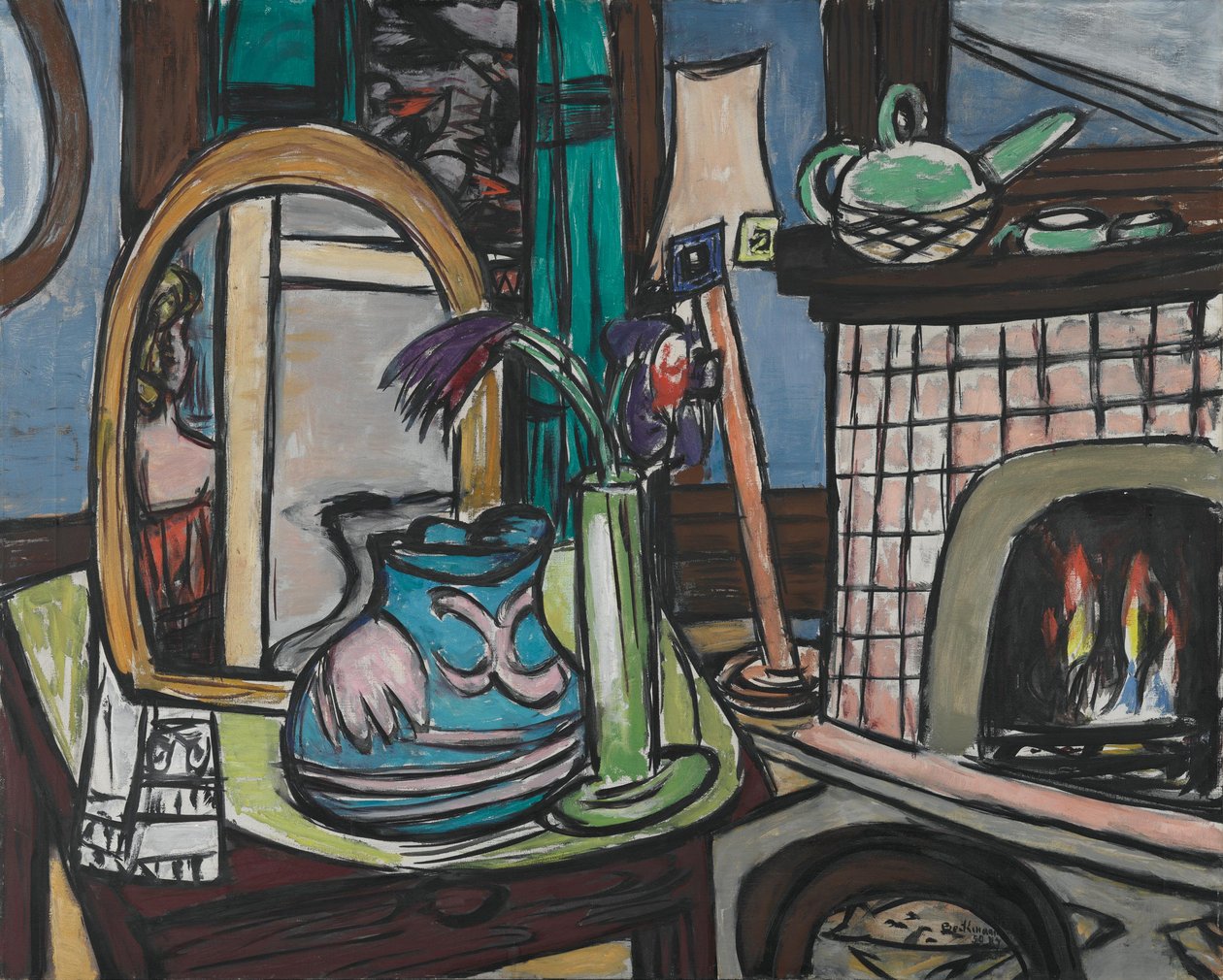 Velké zátiší s holuby od Max Beckmann