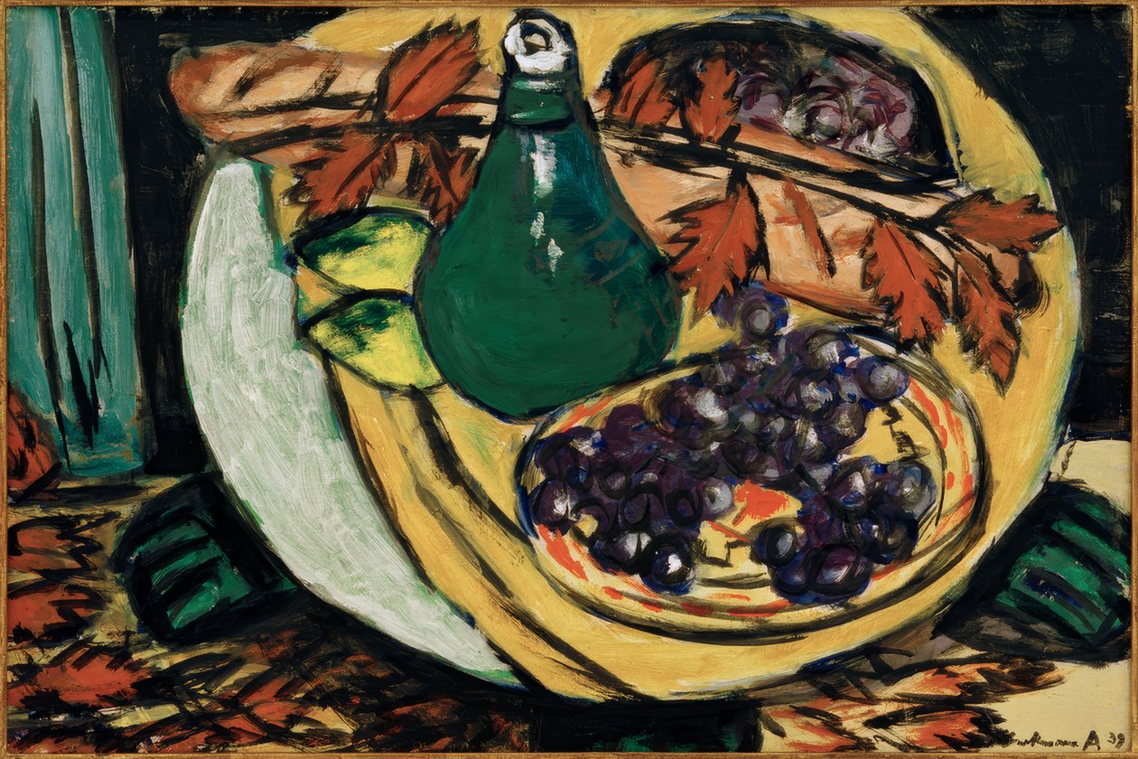 Podzimní zátiší s hrozny od Max Beckmann