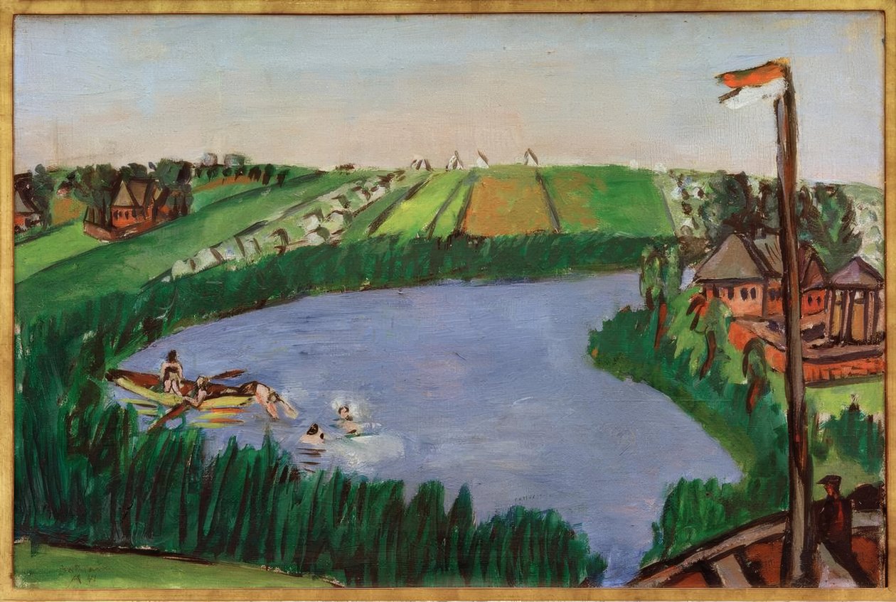 Holandská krajina s koupajícími se od Max Beckmann