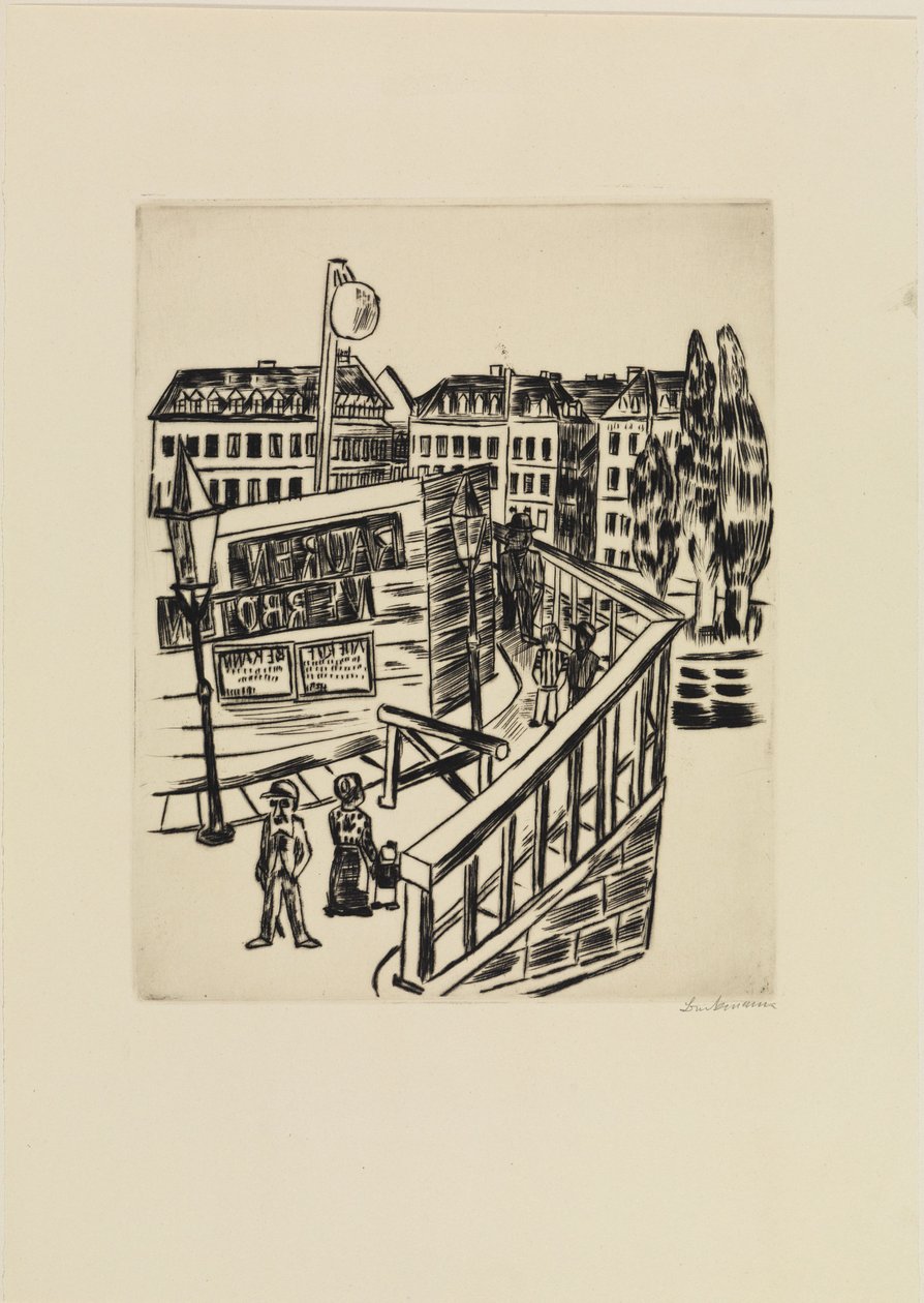 Dřevěný most (Předměstská ulice) od Max Beckmann