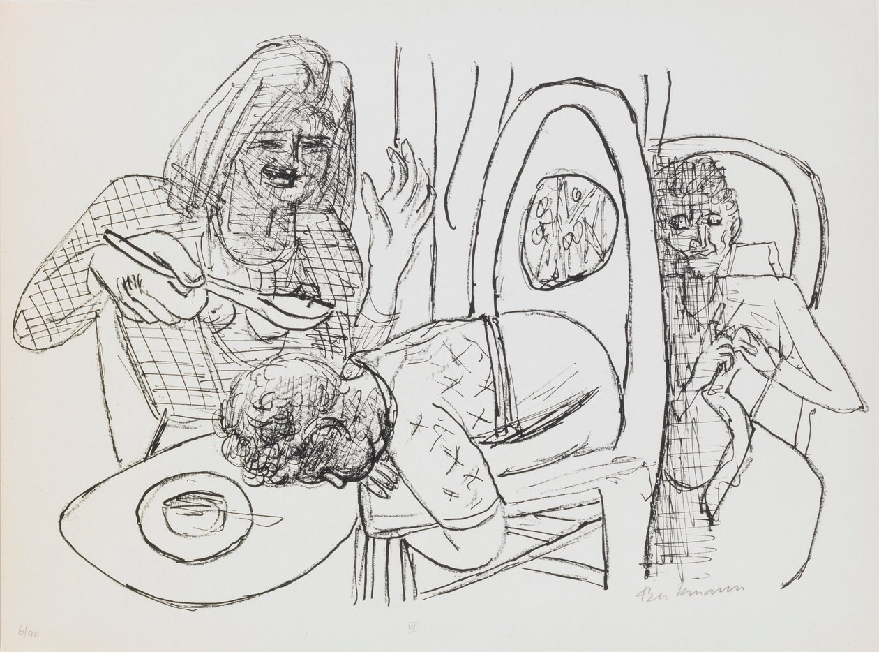 I Don’t Want To Eat My Soup, deska 6 z portfolia „Den a sen“ od Max Beckmann
