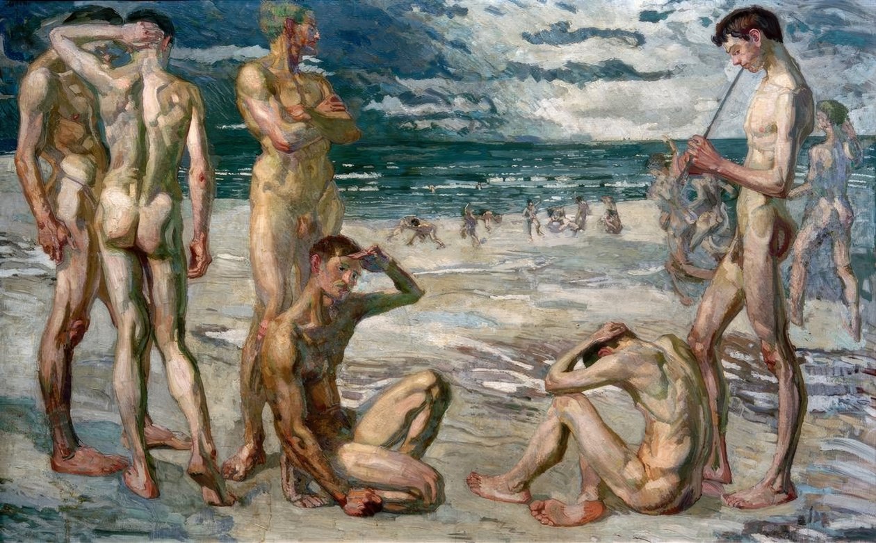 Mladí muži u moře od Max Beckmann