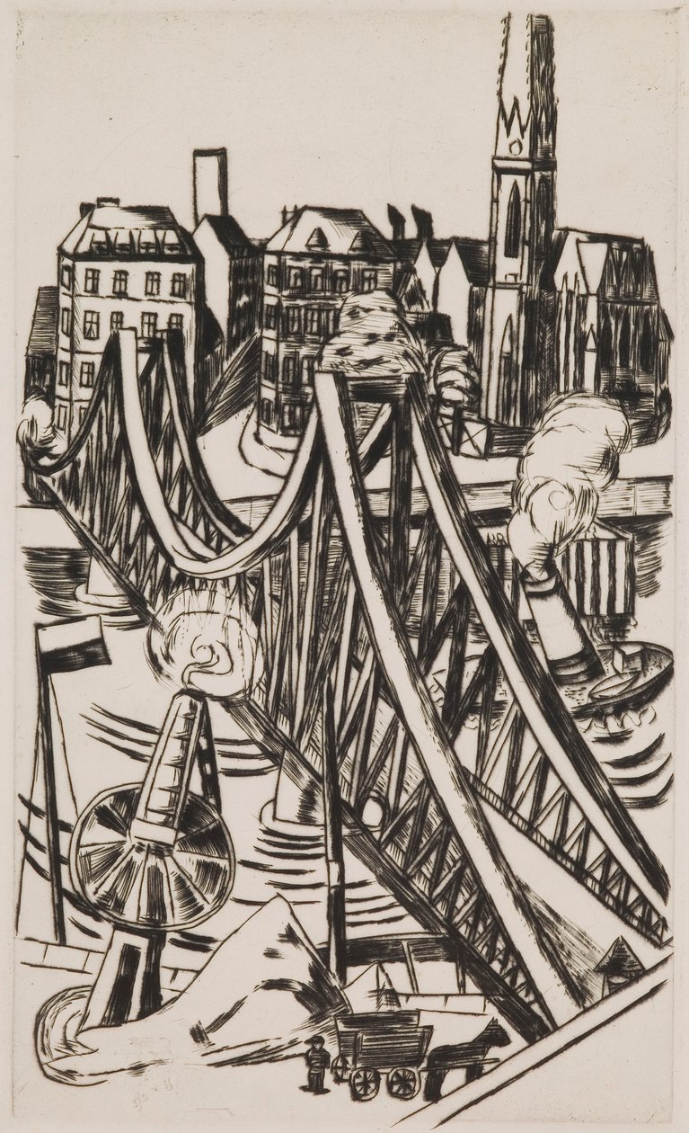 Velký most ("Eiserner Steg" ve Frankfurtu nad Mohanem) od Max Beckmann
