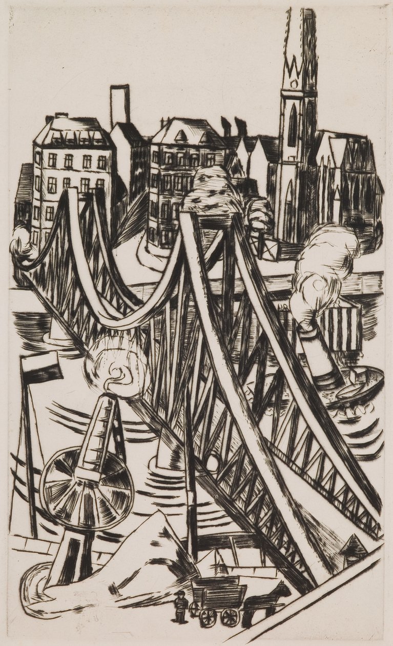 Velký most ("Eiserner Steg" ve Frankfurtu nad Mohanem) od Max Beckmann