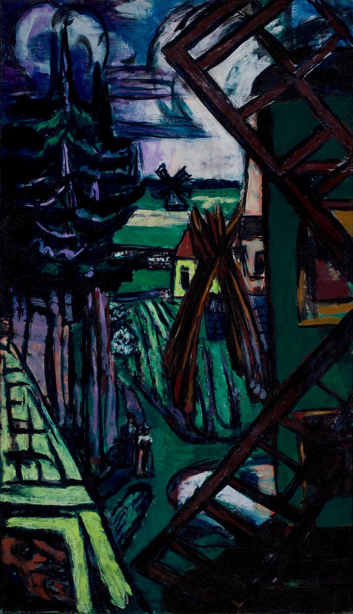 Velká krajina Laren s větrným mlýnem od Max Beckmann