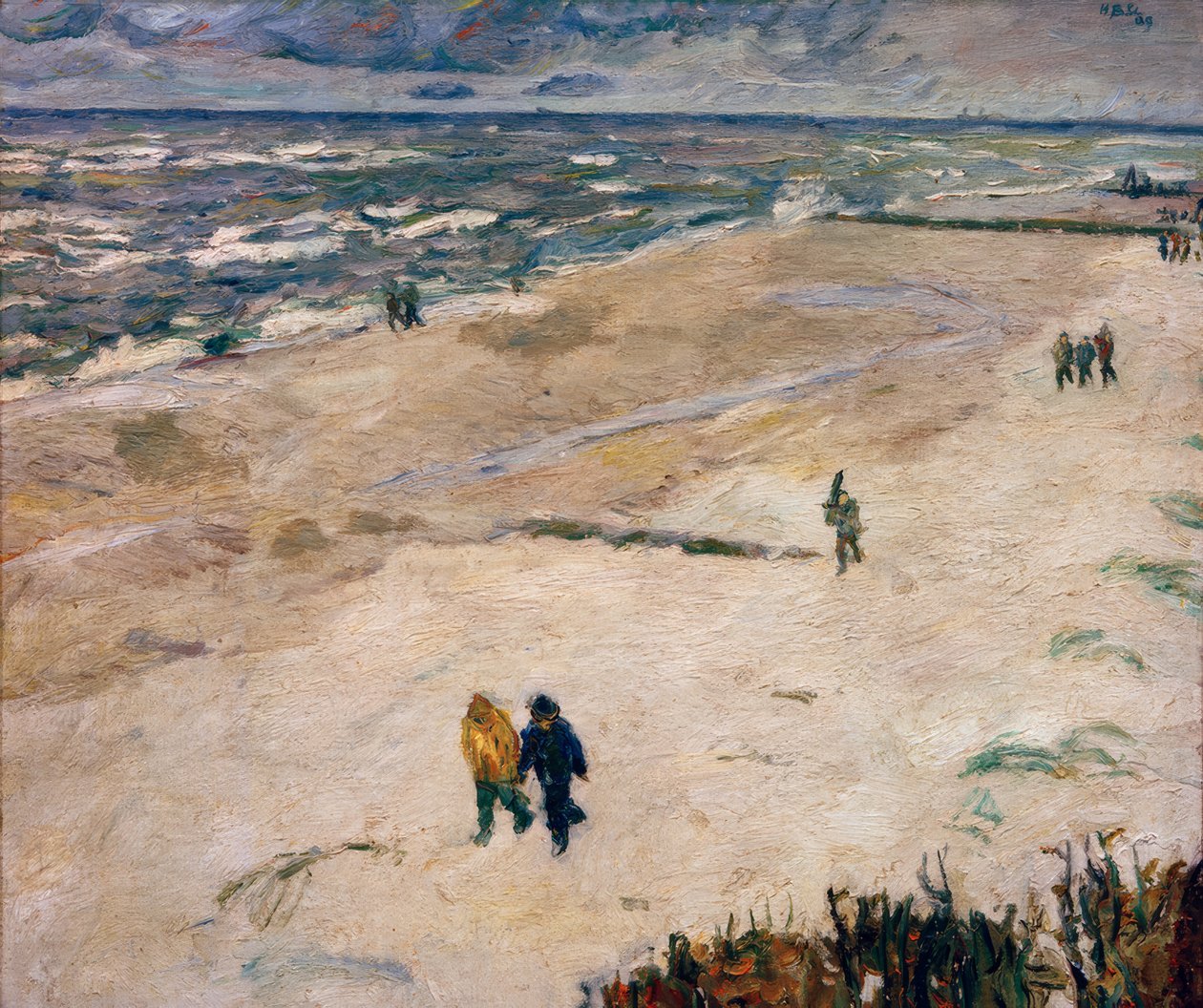 Lidé po práci u moře (Na pláži Wangerooge) od Max Beckmann