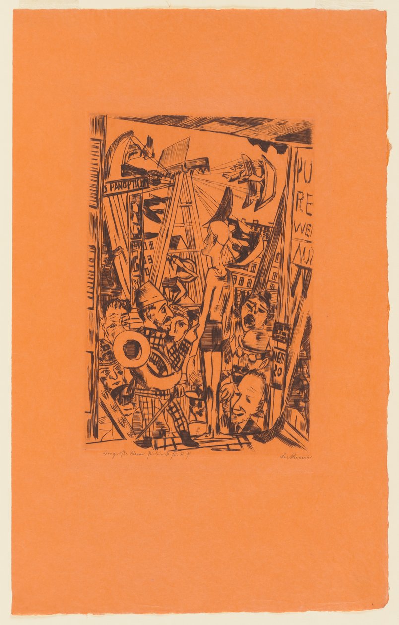 Tafel 5 der Serie: Jährlicher Jahrmarkt od Max Beckmann
