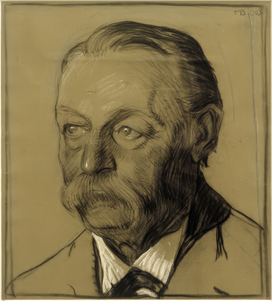 Portrét strýce Friedricha Beckmanna, poloviční profil vlevo od Max Beckmann
