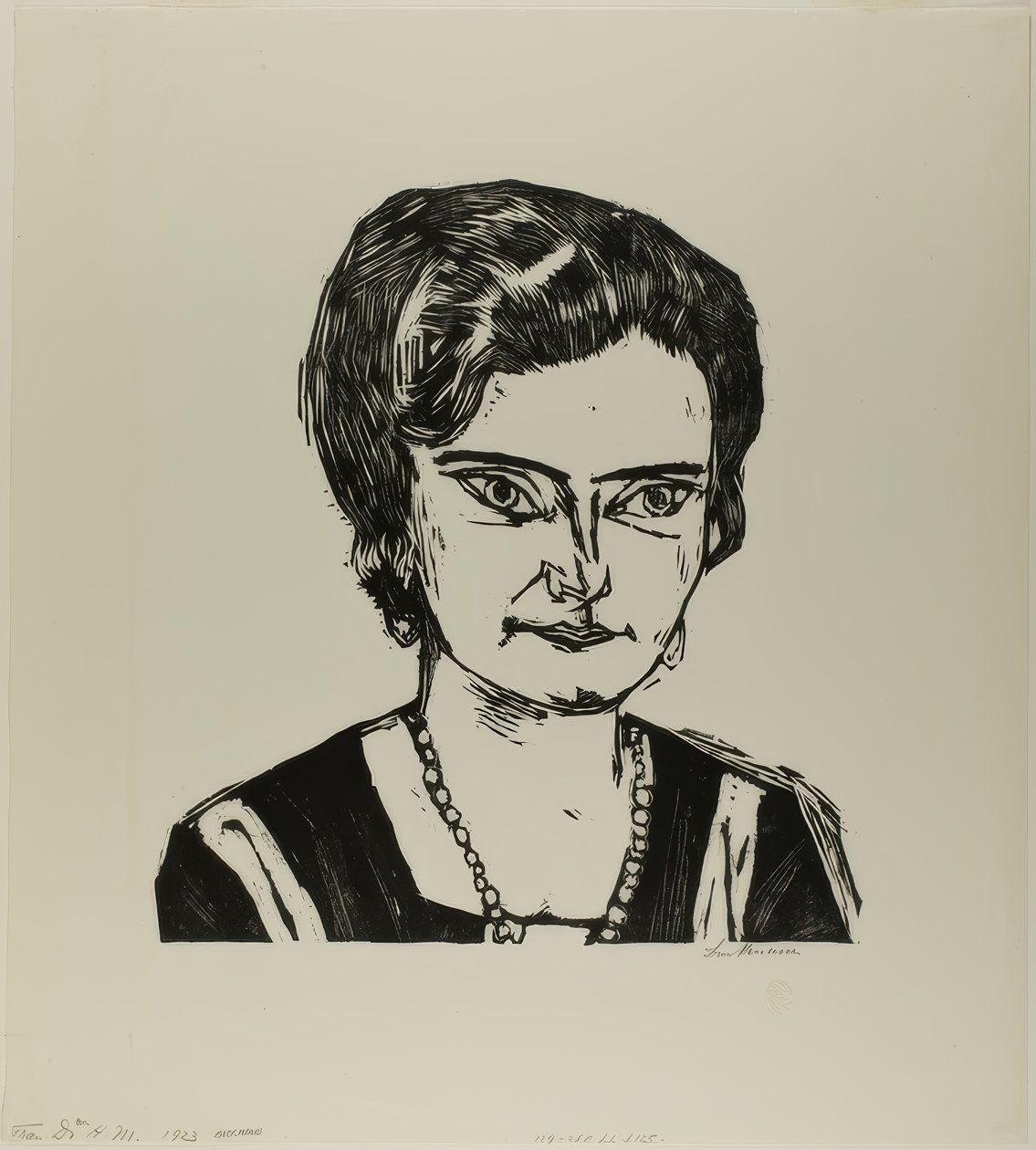 Portrét paní H.M. (Naila), druhá deska z knihy Die Kunst der Gegenwart od Max Beckmann