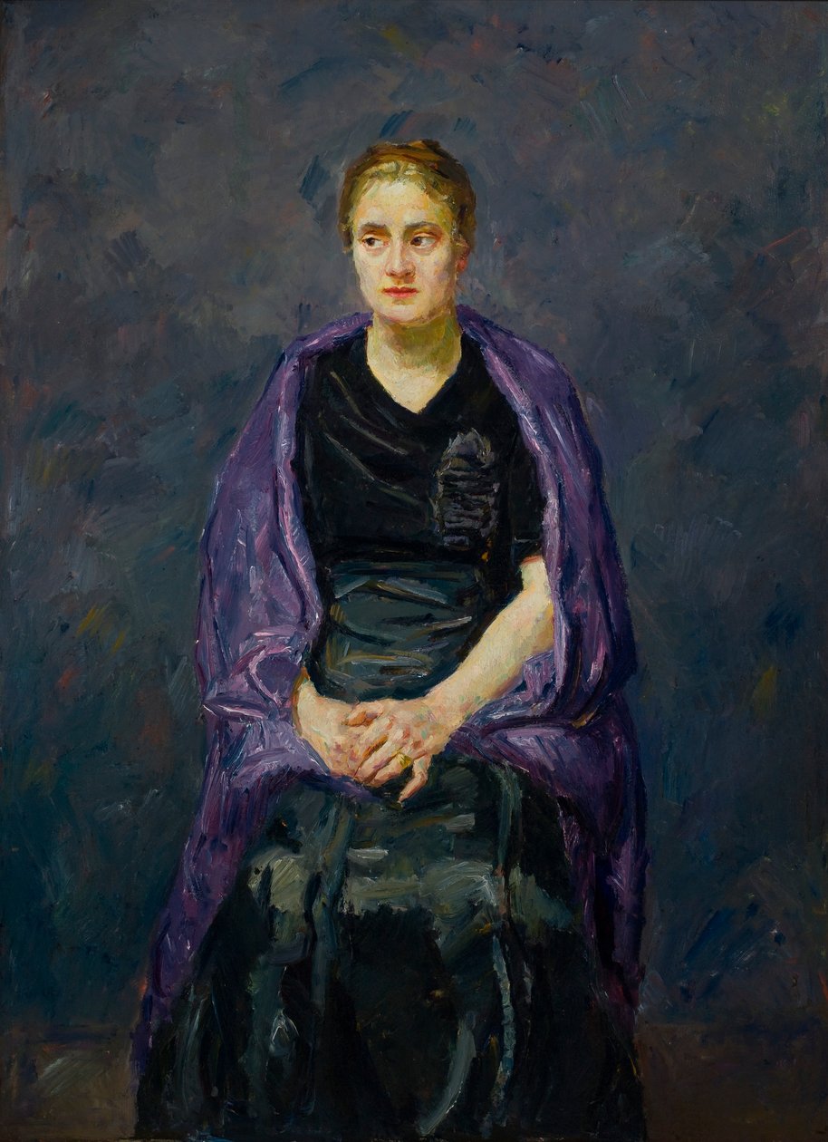 Portrét norka s fialovým šálem od Max Beckmann