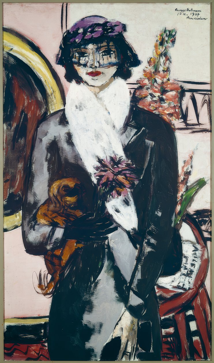 Quappi s bílou srstí od Max Beckmann