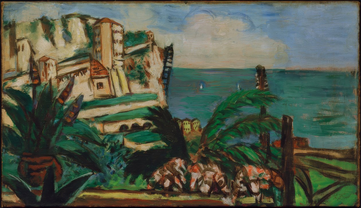 Riviérová krajina se skalami od Max Beckmann