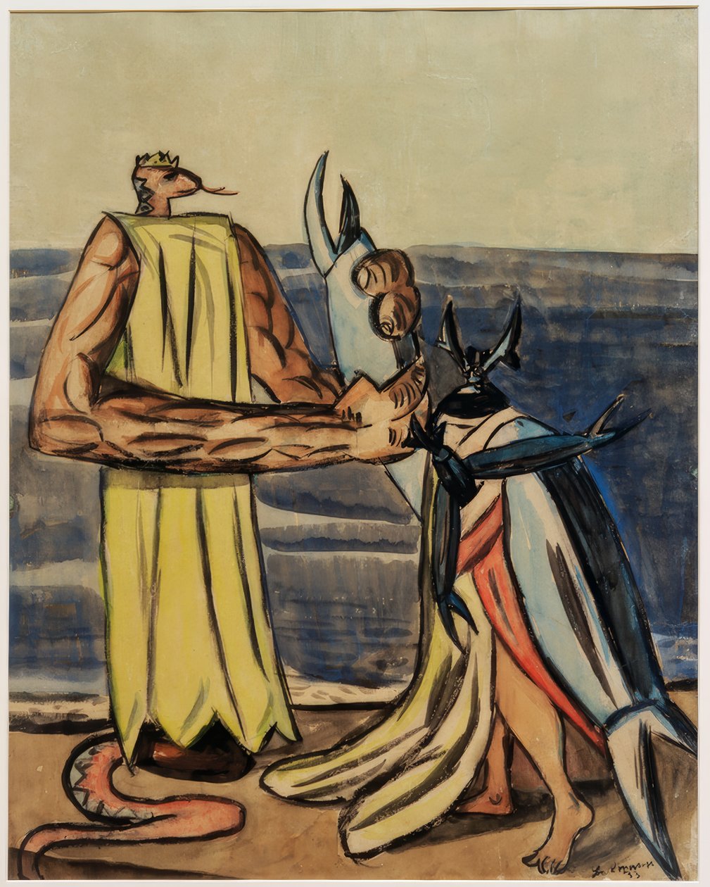 Hadí král a roháč nevěsta od Max Beckmann