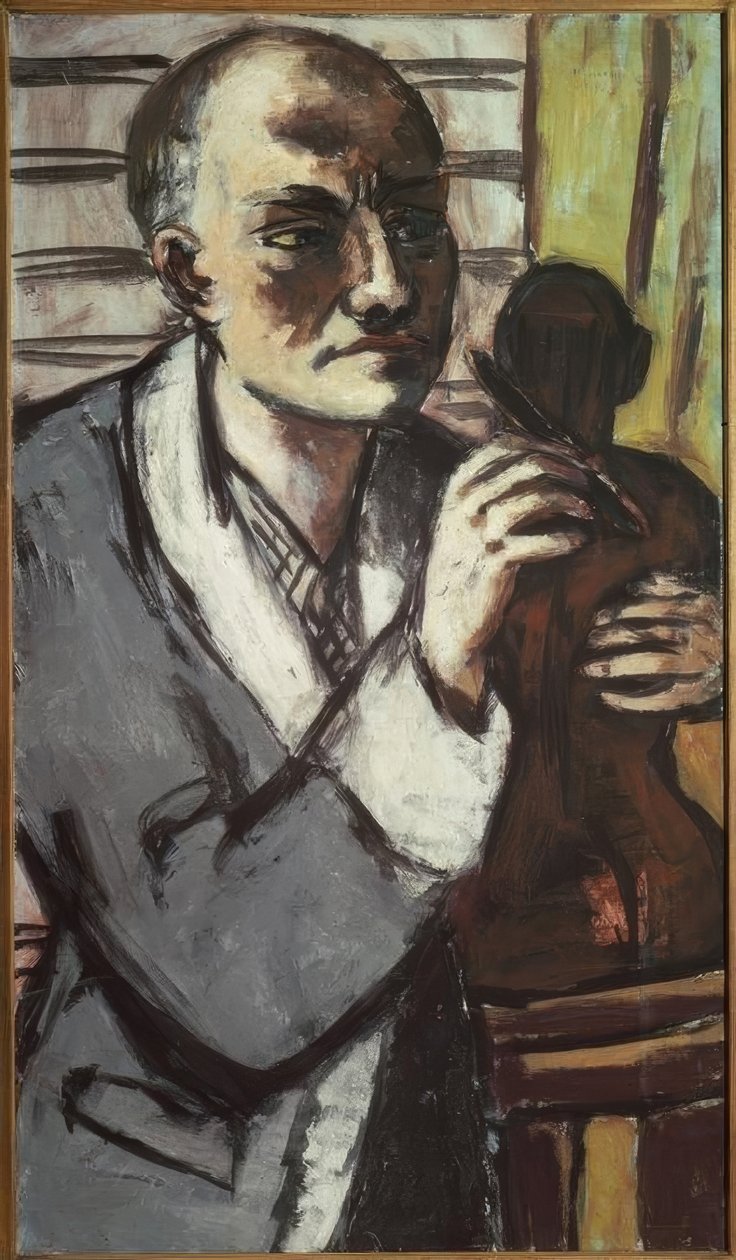 Autoportrét s šedým županem od Max Beckmann