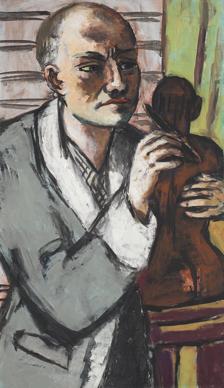 Autoportrét v šedém županu od Max Beckmann