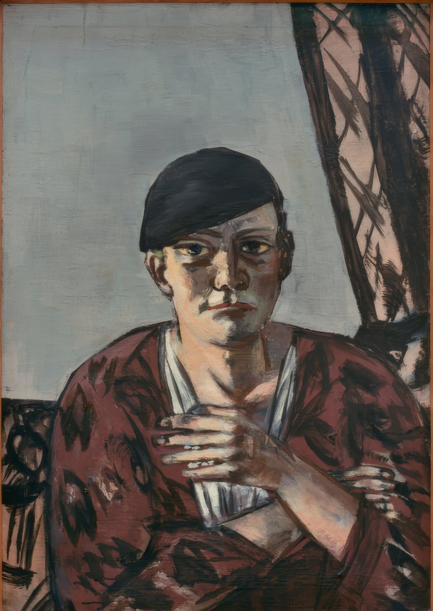 Autoportrét s černou čepicí od Max Beckmann