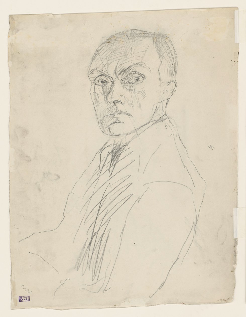 Autoportrét v poloprofilu směrem doleva (zavržen) od Max Beckmann