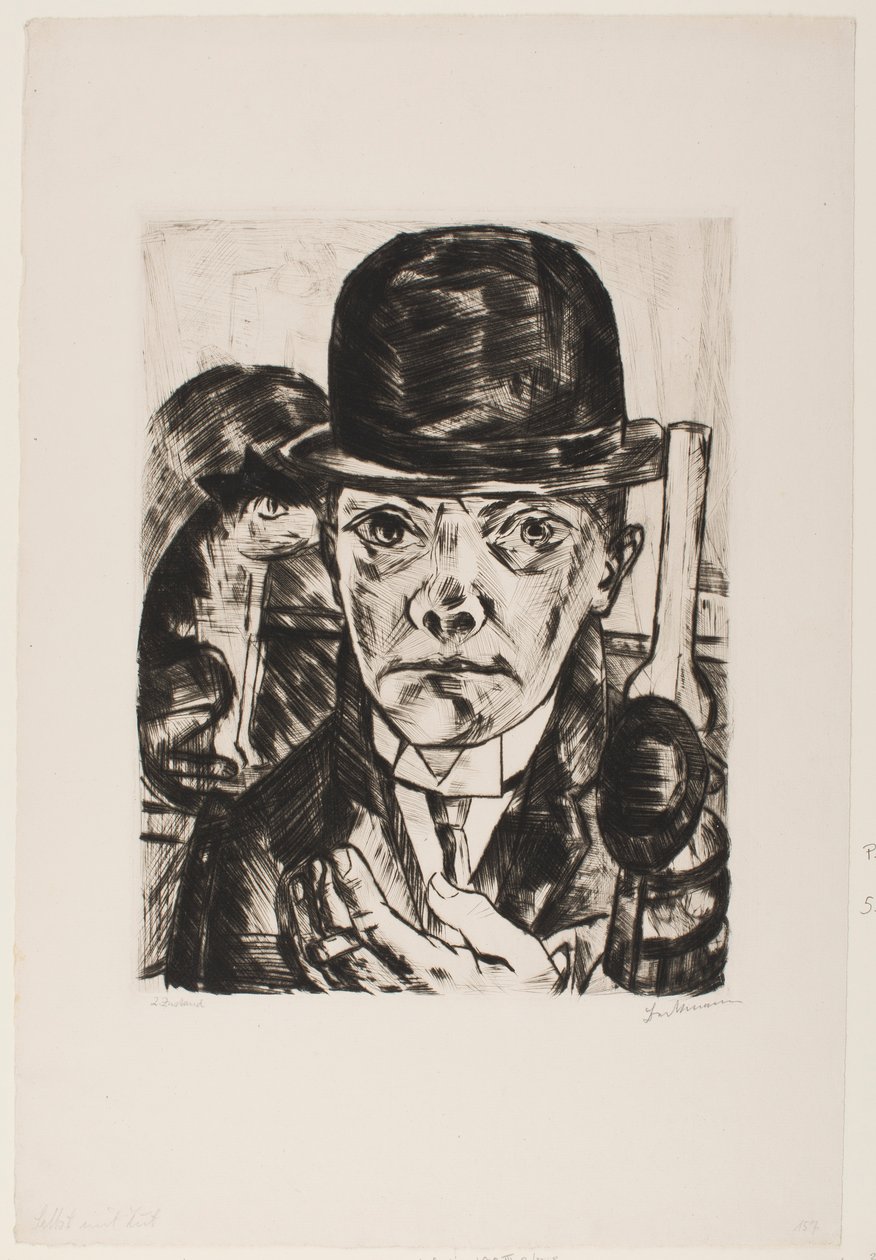 Autoportrét v buřince od Max Beckmann