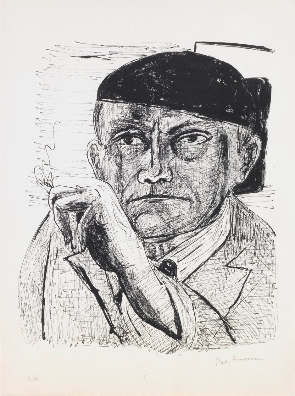 Autoportrét, deska 1 z portfolia „Den a sen“ od Max Beckmann