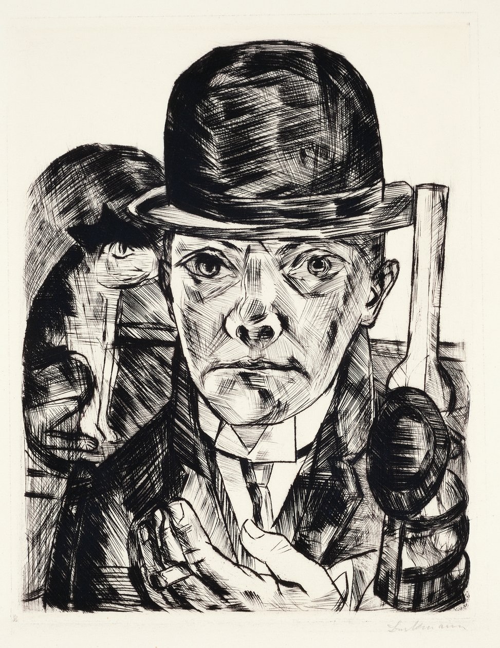 Autoportrét s kloboukem od Max Beckmann