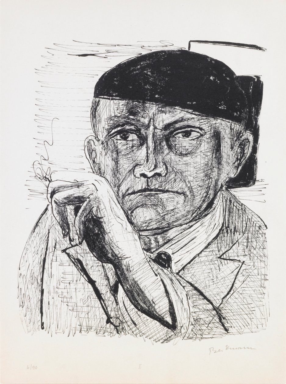 Autoportrét, deska 1 z portfolia „Den a sen“ od Max Beckmann