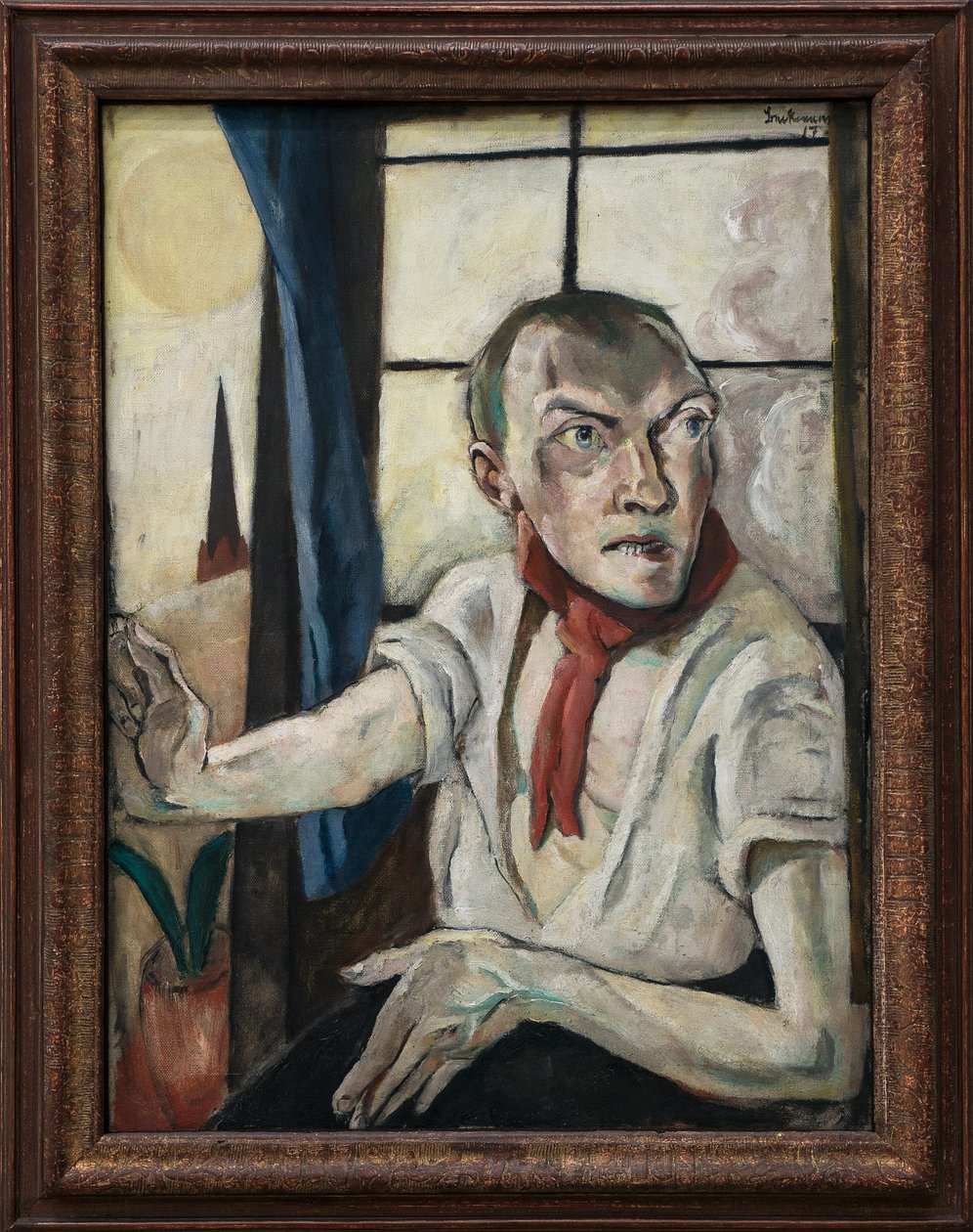 Autoportrét s červeným šátkem od Max Beckmann