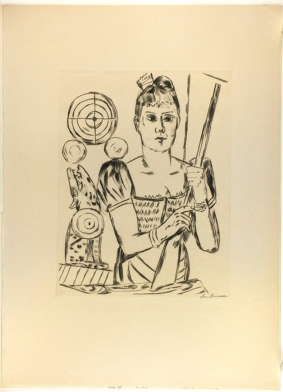 Střelnice, deska čtyři z Jahrmarktu od Max Beckmann