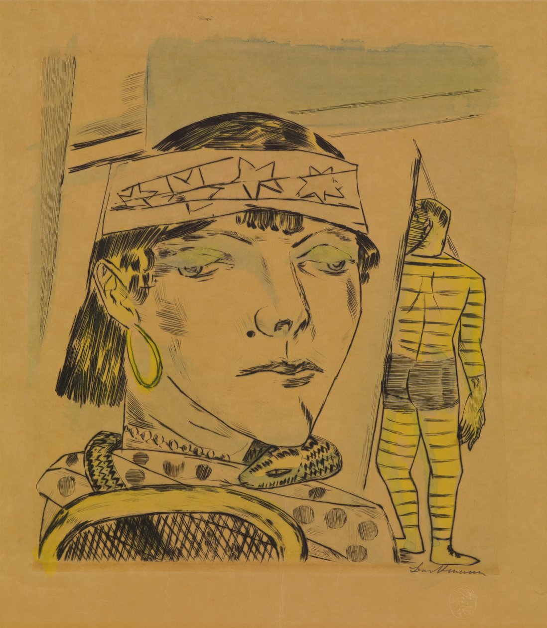 Schlangenfrau, von der Jahresmesse od Max Beckmann