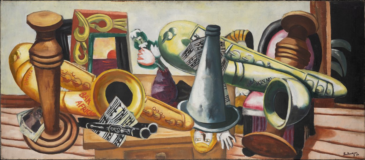 Zátiší se saxofony od Max Beckmann