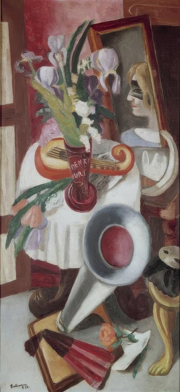 Zátiší s gramofonem a kosatci od Max Beckmann