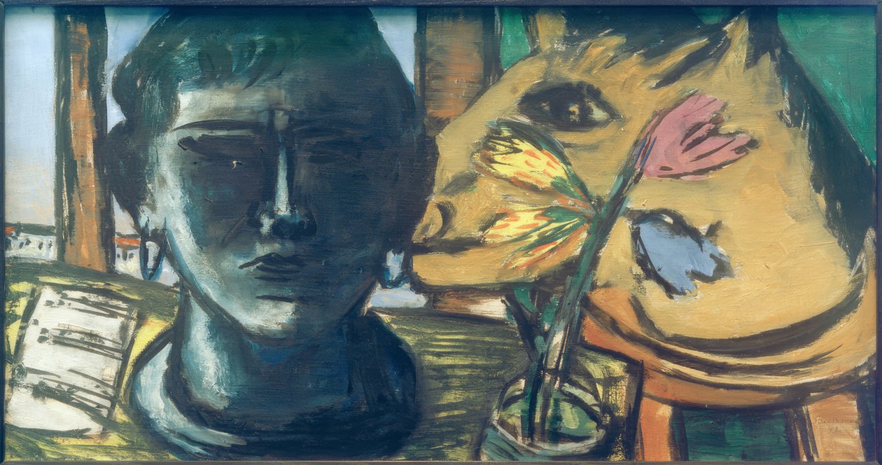 Zátiší se sochou od Max Beckmann