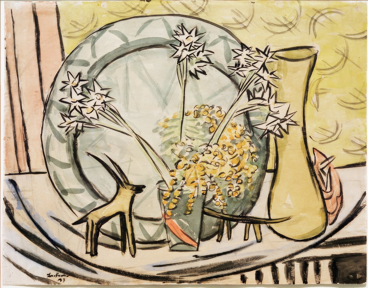 Zátiší s kozorohem a narcisy od Max Beckmann