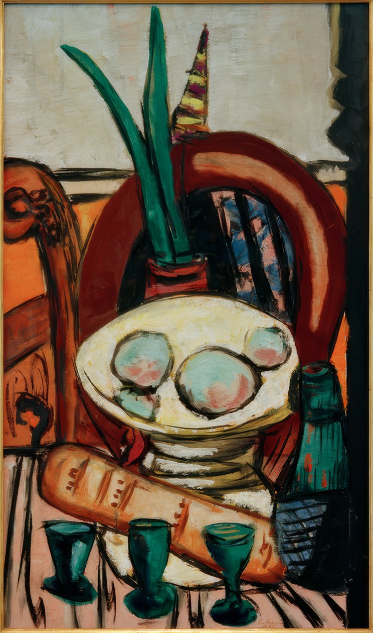 Zátiší se zelenými brýlemi od Max Beckmann