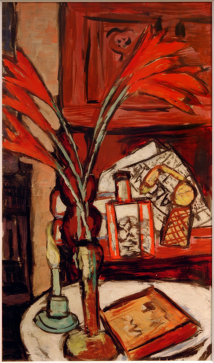 Zátiší se zelenou svíčkou od Max Beckmann