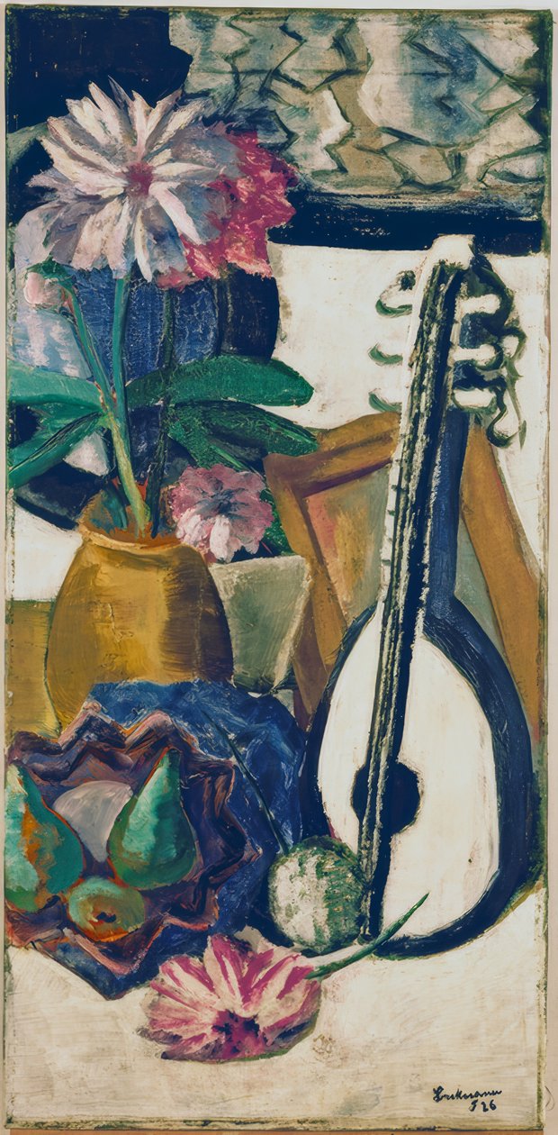 Zátiší s fialovými jiřinami od Max Beckmann